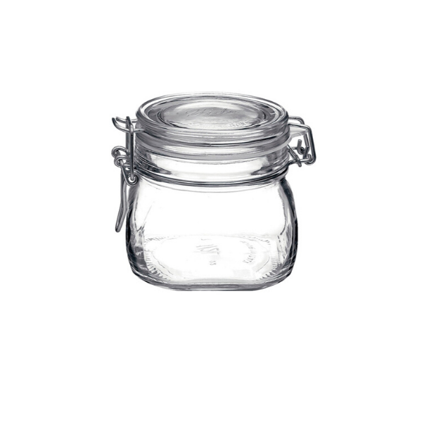 VASO IN  VETRO  FIDO  ERMETICO TRASPARENTE 0.5LT