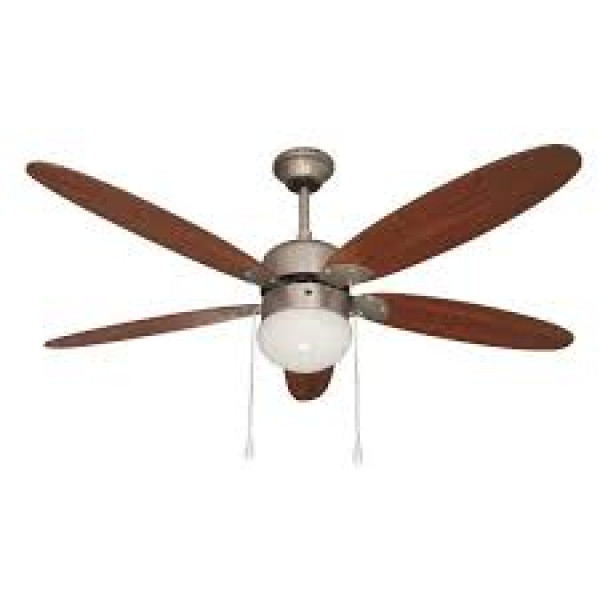 VENTILATORE DA SOFFITTO 5 PALE D.130 CM CON LUCE  MARRONE