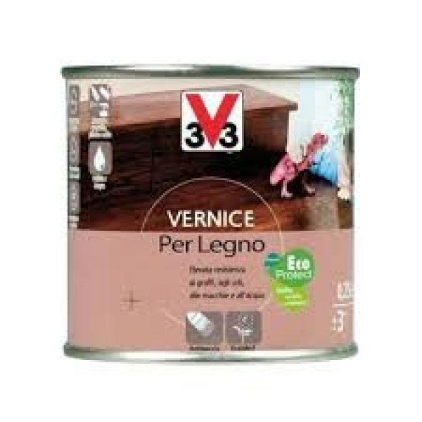 V33 VERNICE PER LEGNO CERA MOGANO SATINATO FLACONE DA 250 ML 