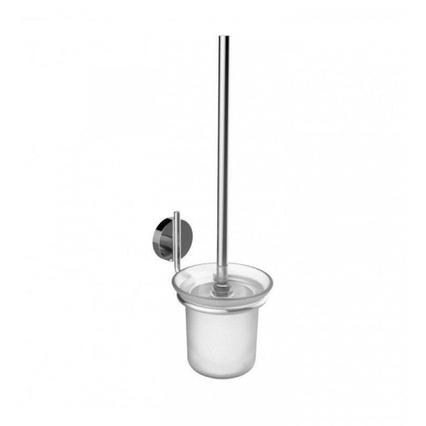 Idro bric Porta scopino wc a muro serie wire   cromato vetro satinato 