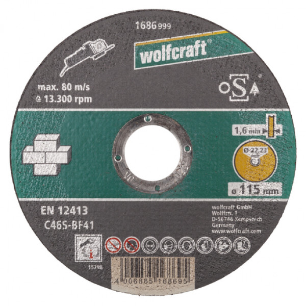 Wolfcraft  disco da taglio pietra 115x1.6x22.2mm