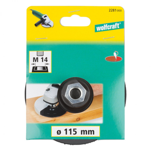 Wolfcraft Platorello velcrato per smerigliatrice angolare D.115mm