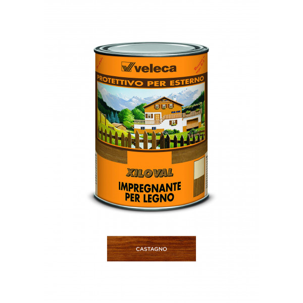  Xiloval Castagno Impregnante Protettivo Veleca Flacone da 500 ml  