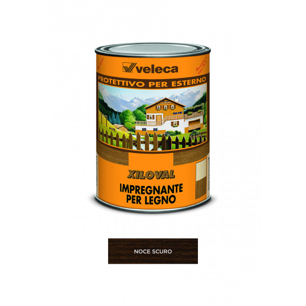 Xiloval Noce scuro Impregnante Protettivo Veleca Flacone da 500 ml  