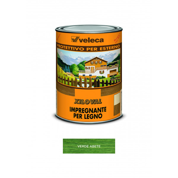  Xiloval Verde abete Impregnante Protettivo Veleca Flacone da 5 lt 
