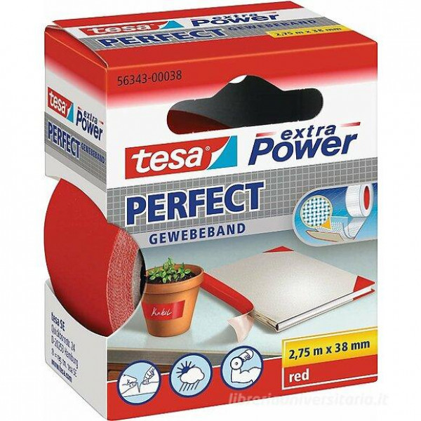 Tesa Nastro adesivo telato 38mmx2,7mt rosso 56343 xp perfect