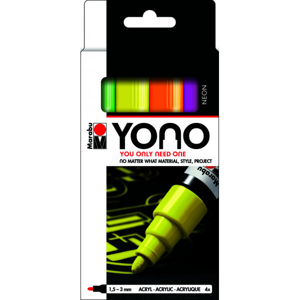 Set Yono Marker Neon - 4 Pezzi - 1.5-3 mm
