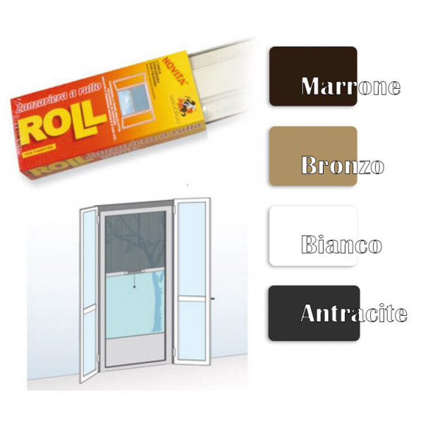 Roll zanzariera a rullo con frizione verticale colore bronzo 60x170 cm 
